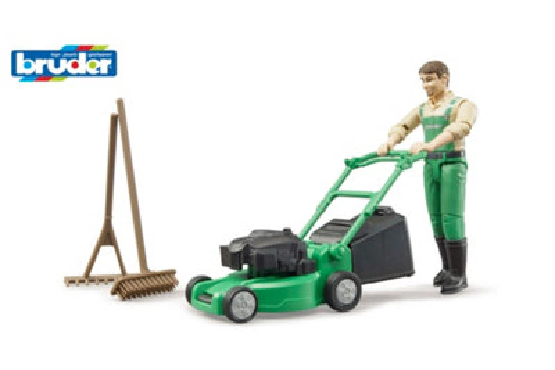 Image of Bruder Bruder 1:16 bworld Gardener with lawn mower and eq Multi unisex 01:16