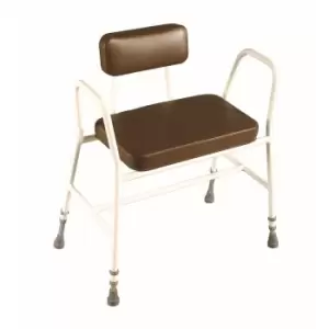 Image of Extra Wide Perching Stool with Arms & Padded Back