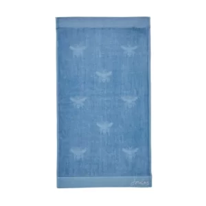 Image of Joules Botanical Bee Semi Plain Bath Towel, Pale Blue