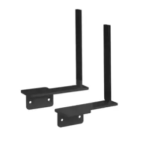 Image of Aluminium framed screen brackets (pair) to fit on desk return - black