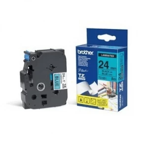 Image of Brother TZE-551 P-touch Black On Blue Tape - 24mm x 8m