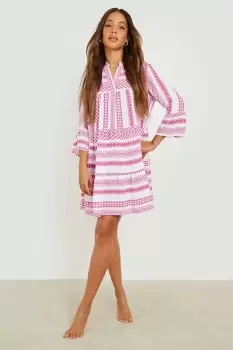 Image of Printed Tiered Shift Beach Kaftan