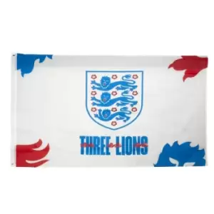 Image of England FA Three Lions Crest Flag 5 x 3
