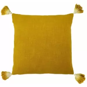 Image of Furn Eden Slub Cushion Cover (45cm x 45cm) (Ochre Yellow) - Ochre Yellow