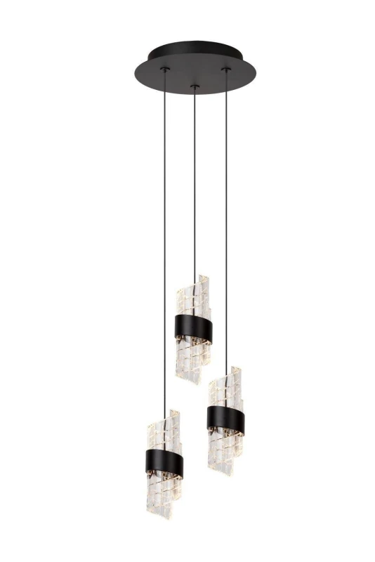 Image of Lucide 'KLIGANDE' Dimmable Adjustable Height Indoor Stylish LED Pendant Light Black