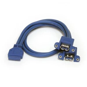 Image of StarTech 2 Port Panel Mount USB 3.0 Cable USB A to Motherboard Header Cable FF