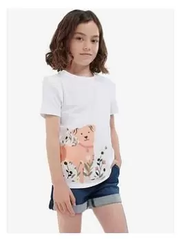 Image of Barbour Girls Penny T-Shirt - White, Size Age: 10-11 Years, Women