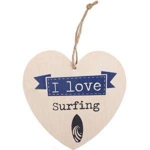 Image of Love Surfing Hanging Heart Sign