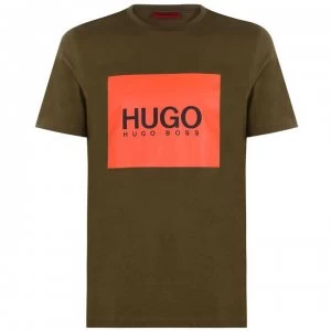 Image of Hugo Boss Square Logo T-Shirt Dark Green Size L Men