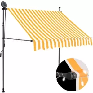 Image of Manual Retractable Awning with LED 200cm White and Orange Vidaxl Orange