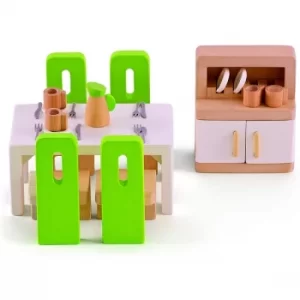Image of Hape Dining Room Wooden Dolls House Playset