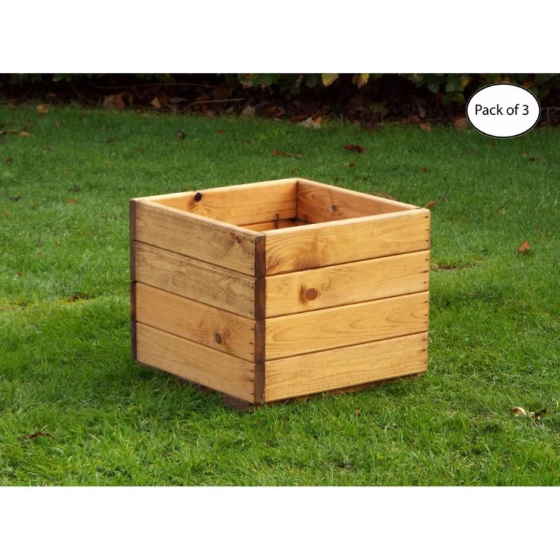 Image of Charles Taylor Multi Pack of 3 - Regular Open Berwick Planter - L32 x W32 x H32cm in Light Brown Light Brown Unisex