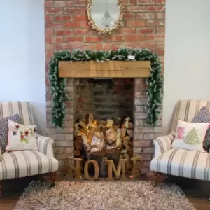 Image of Samuel Alexander 270cm (9ft) x 25cm Snow Tipped Green Christmas Garland Decoration