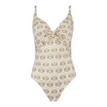 Image of Biba Deco Palm Icon Swimsuit - White & Gold