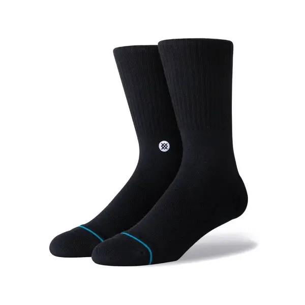 Image of Stance Icon 3 Pack Black Crew Socks - Medium