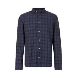 Image of AllSaints AllSaints Coruna Long Sleeve Shirt Mens - Blue