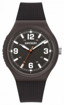 Image of Superdry Black Soft Touch Silicone Matt Black Dial SYG345B Watch