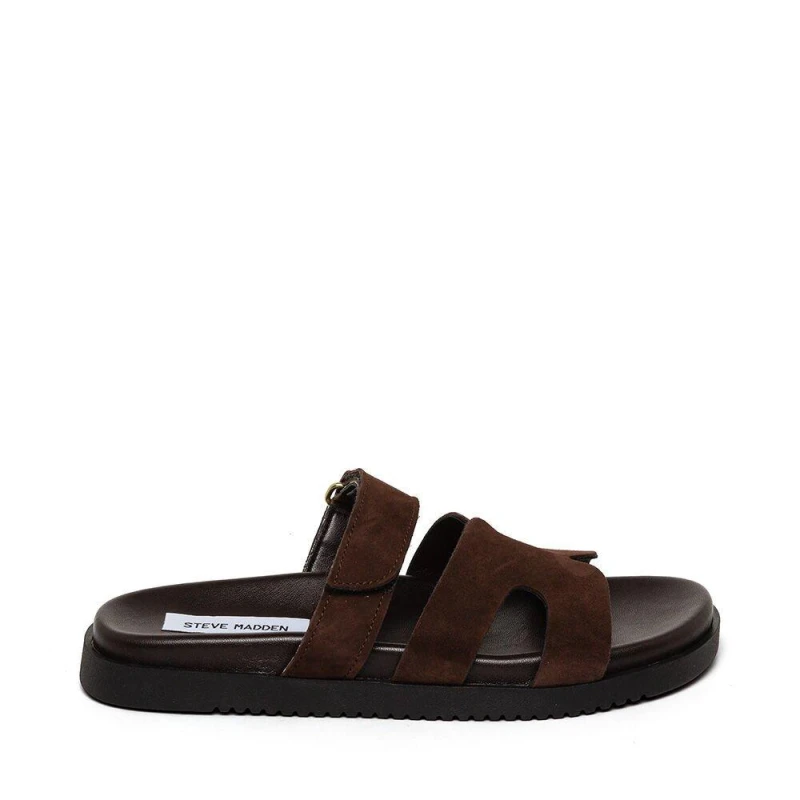 Image of Steve Madden Womens Missile Flat Sandals Dark Brown female 7 (40)