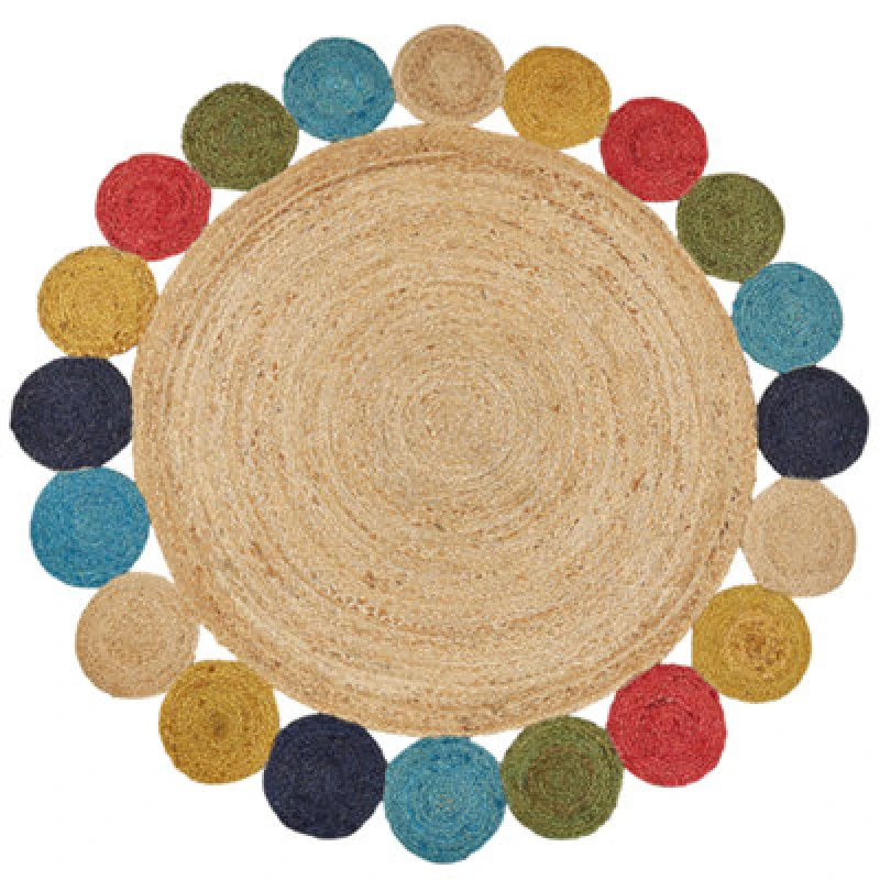 Image of Beliani Rug Vostan Multicolour 140 Cm Jute