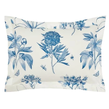 Image of Sanderson Etchings & Roses Oxford Pillowcase - Blue