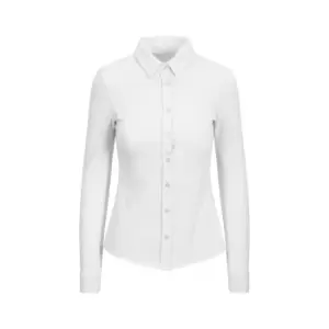 Image of AWDis So Denim Womens/Ladies Anna Knitted Long Sleeve Shirt (XL) (White)