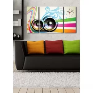 Image of 3P204045CS-15 Multicolor Decorative Canvas Wall Clock (3 Pieces)