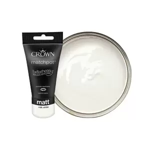 Image of Crown Matt Emulsion Paint - Milk White Tester Pot - 40ml