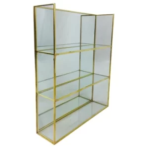 Image of Gold Mirror Shelf Unit 28cm