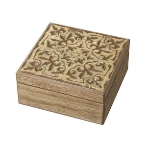 Image of Tile Design Topped Wooden Box by Heaven Sends