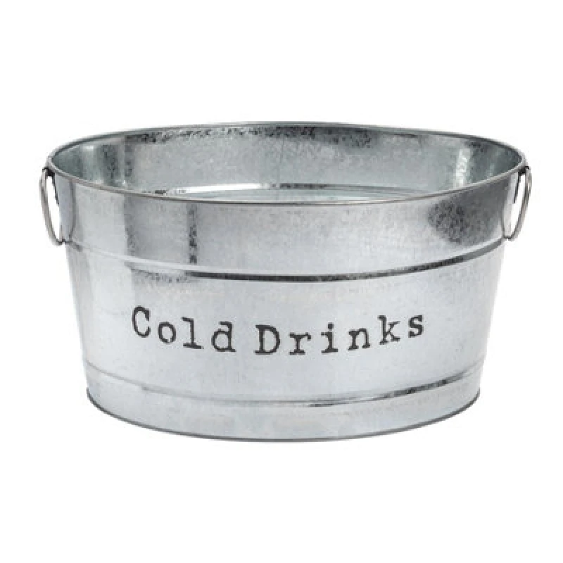 Image of Harbour Housewares Large Drinks Bucket - Silver - Vintage Metal Bar Kitchen Cooler Bucket Cooling Storage Tin