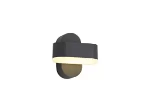 Image of 1 Light Adjustable Wall Lamp, 1 x 6W LED, 3000K, 400lm, IP54, Anthracite