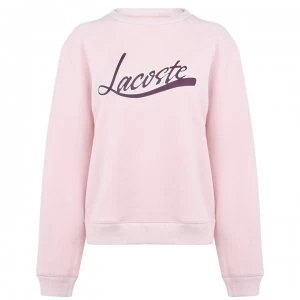 Image of Lacoste Script Crew Sweatshirt - Light Pink