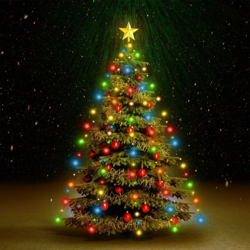Image of VIDAXL Christmas Tree Net Lights with 180 LEDs Colourful 180cm vidaXL 8720286434512