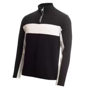 Image of Calvin Klein Golf Logo Zip Top - Black