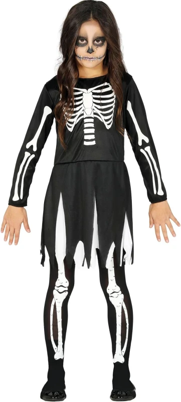 Image of Fiestas Guirca Fancy Dress Child Skeleton Size 7-9 Years, Black CLG-FG87750