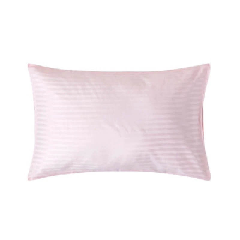 Image of Homescapes Egyptian Cotton Satin Stripe Housewife Pillowcase 330 TC Pink