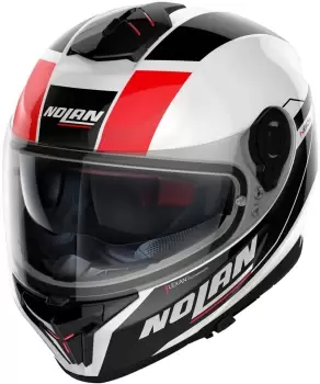 Image of Nolan N80-8 Mandrake N-Com Helmet, black-white-red Size M black-white-red, Size M
