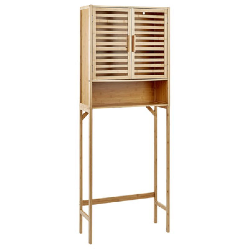 Image of Beliani Bathroom Cabinet Okarche Bamboo Wood 63cm Light Brown
