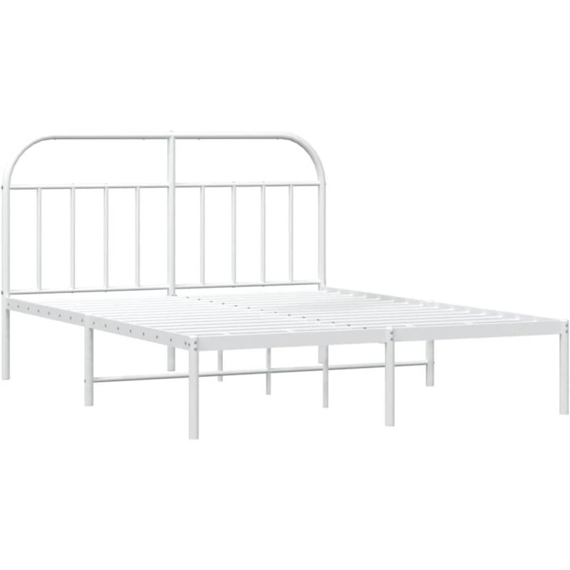 Image of JINLEFU Metal Bed Frame without Mattress with Headboard White 180x200cm vidaXL JRVDZX-353688_DE
