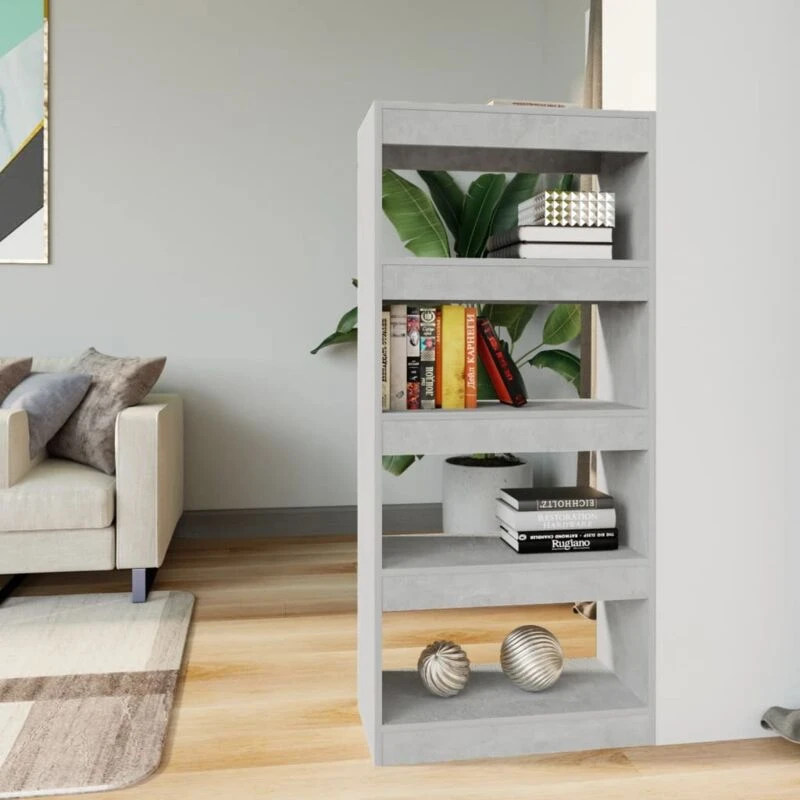 Image of VIDAXL Vidaxl - Book Cabinet/Room Divider Concrete Grey 60x30x135cm Engineered Wood 8720286843291