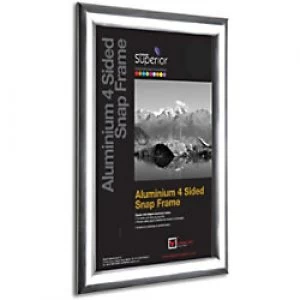 Image of Stewart Superior Wall Mountable Snap Frame A4 260 x 21 x 350 mm Polished Silver