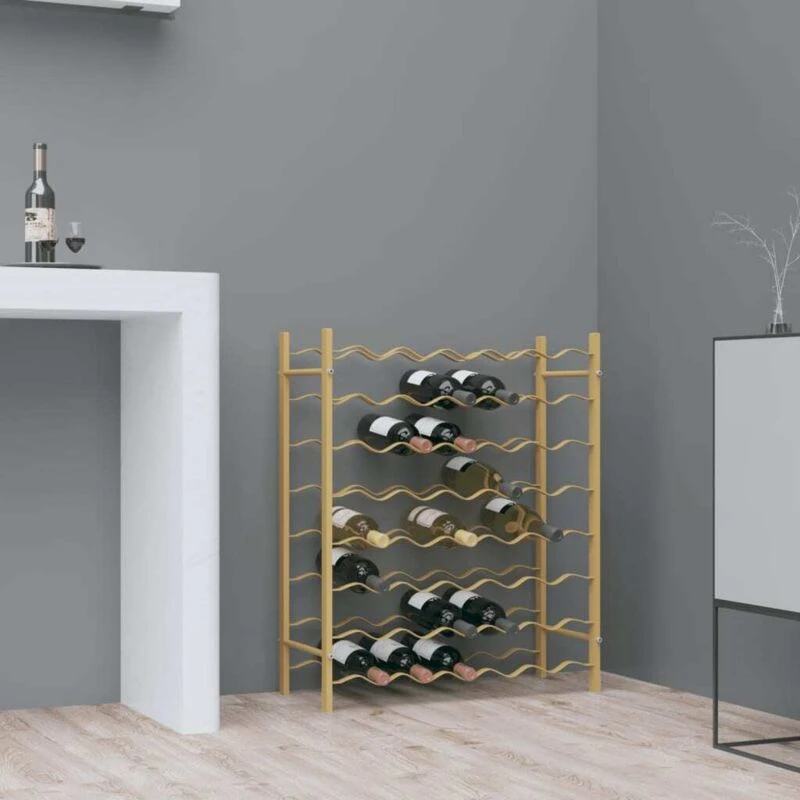Image of VIDAXL Wine Rack for 48 Bottles Gold Metal Vidaxl 8720286827239