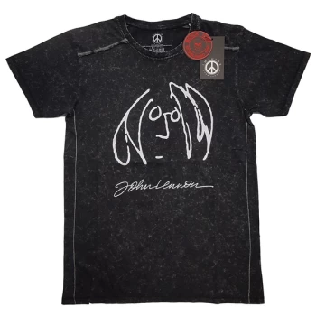 Image of John Lennon - Self Portrait Unisex Medium T-Shirt - Black