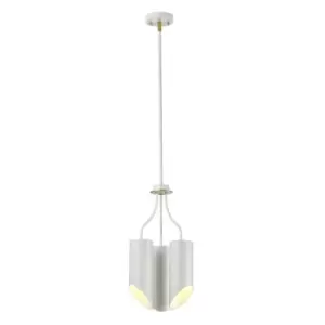 Image of 3 Bulb Chandelier Hanging Pendant LIght White Aged Brass Finish LED E27 8W Bulb