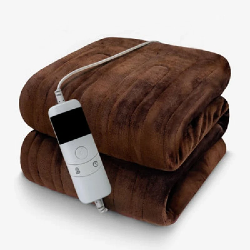Image of Marco Paul Electric Heated Blanket With Remote - Brown