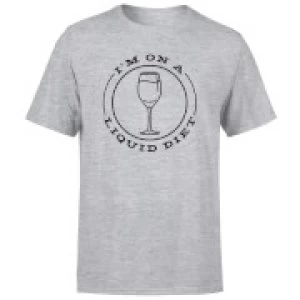 Image of Liquid Diet Wine Mens T-Shirt - Grey - 5XL