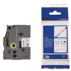 Image of Brother HSE-241 P-touch Label Tape (17.7mm x 1.5m) Black On White