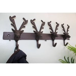Image of Rustic Cast Iron Wall Hooks, Reindeer
