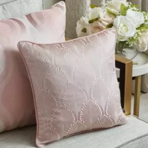 Image of Prestigious Textiles Boudoir Art Deco Jacquard Piped Edge Cushion Cover, Blush, 43 x 43 Cm