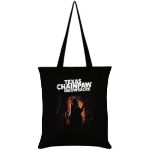 Image of Grindstore - Texas Chainpaw Meowsacre Tote Bag (One Size) (Black/White)